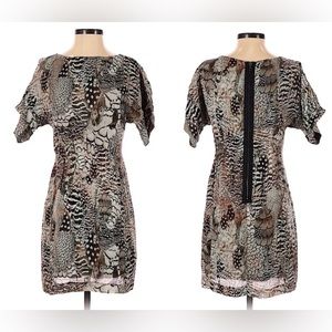 Rag and Bone 100% Silk Dalmeny Feather Print Dress Size 4 EUC